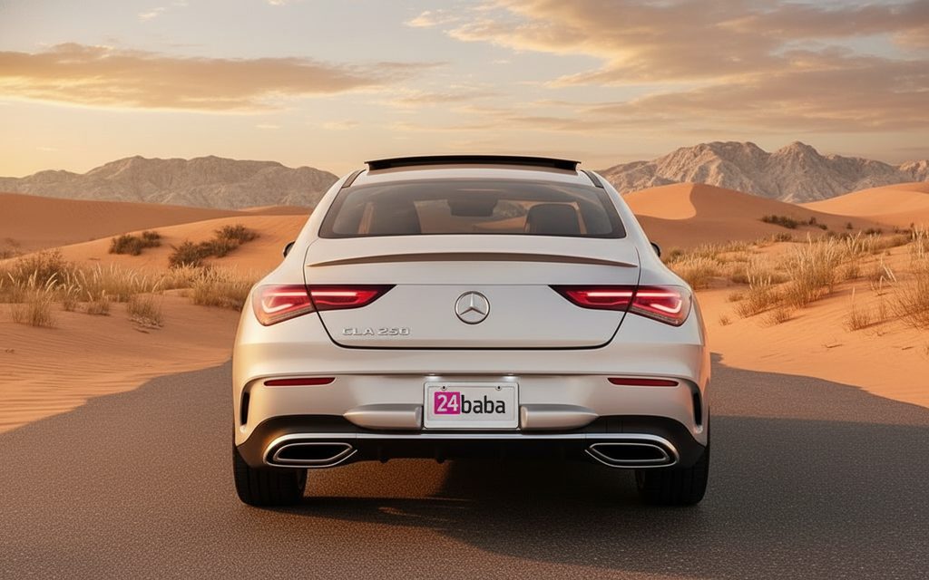 Mercedes Cla250 2021 Silver rear view showing taillights