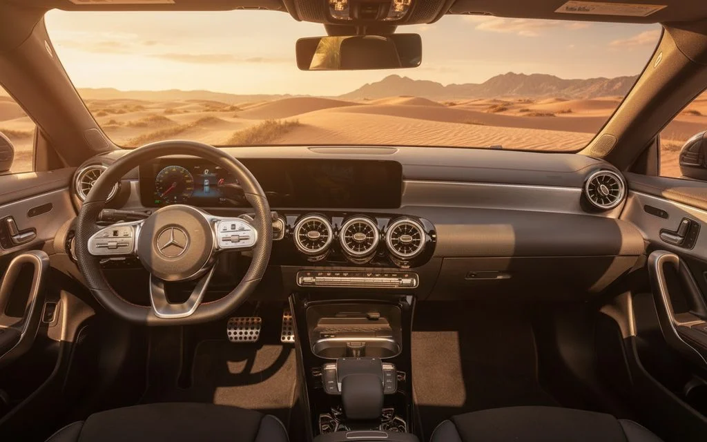 Mercedes Cla45 2022 interior view showing trim