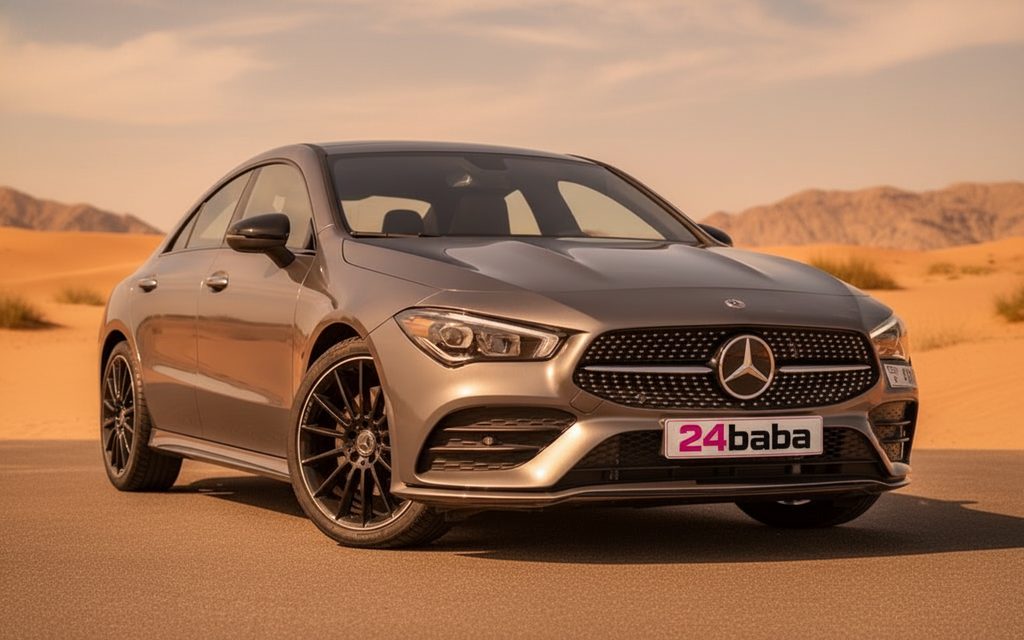 Mercedes Cla45 2022 Grey front view with headlights