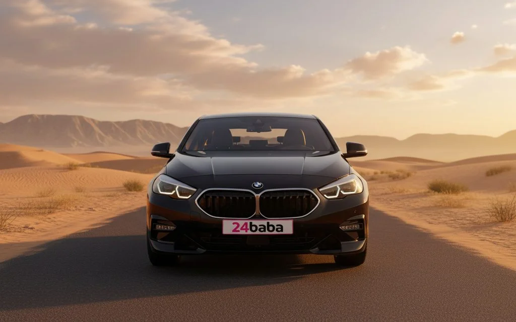 Bmw 228 2022 Black front view with headlights