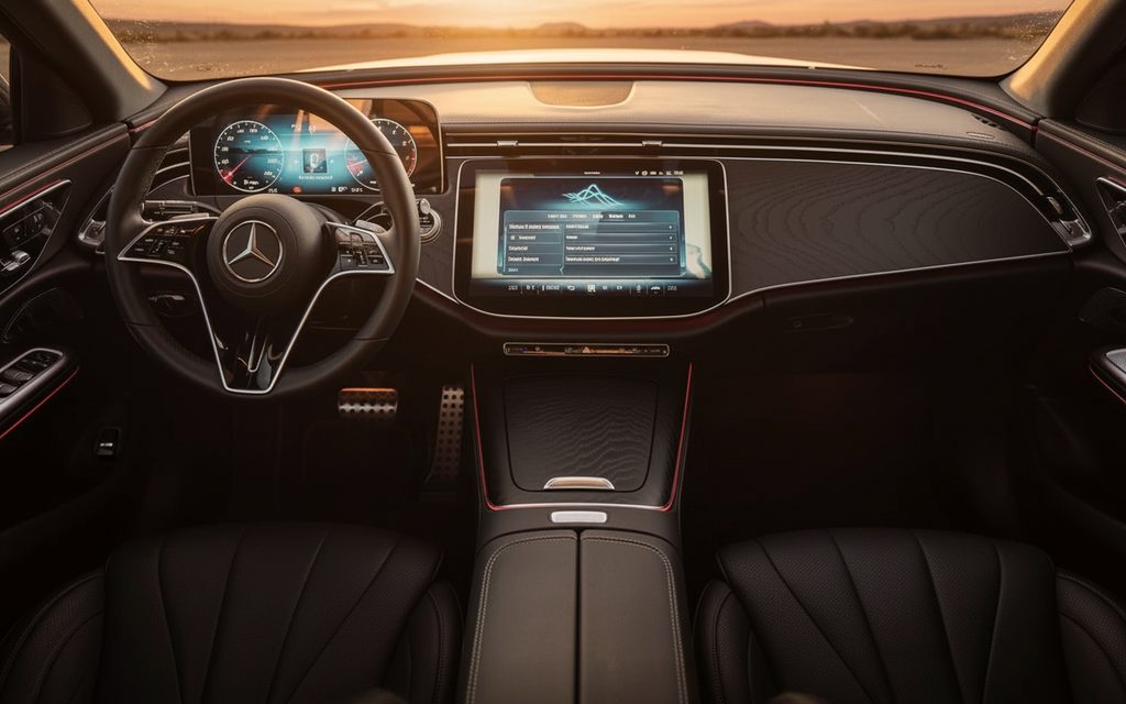 Mercedes E200 2025 interior view showing trim