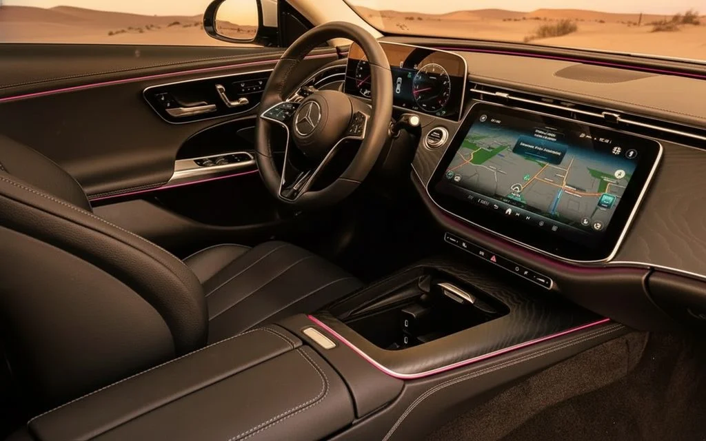 Mercedes E200 2025 interior view showing trim