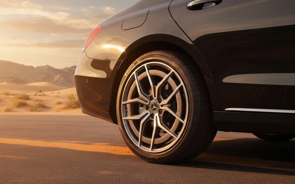 Mercedes E350 2021 alloy wheel close up
