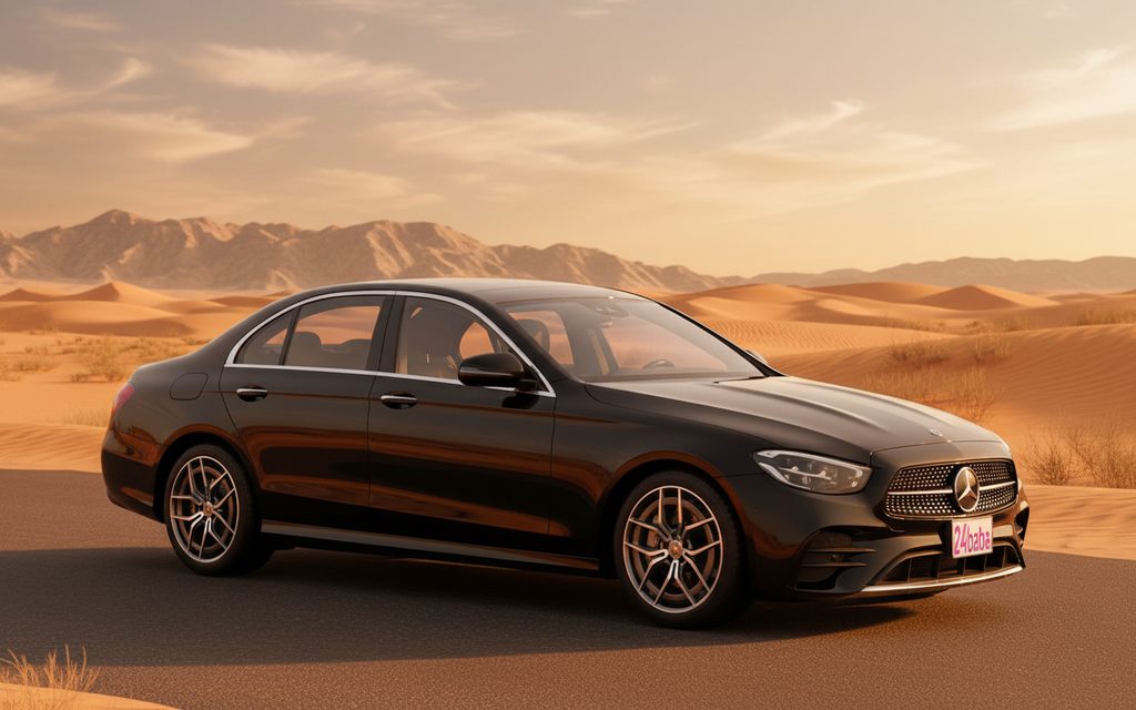 Mercedes E350 2021 Black front view with headlights