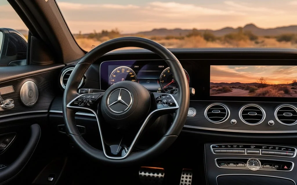 Mercedes E350 2023 interior view showing trim