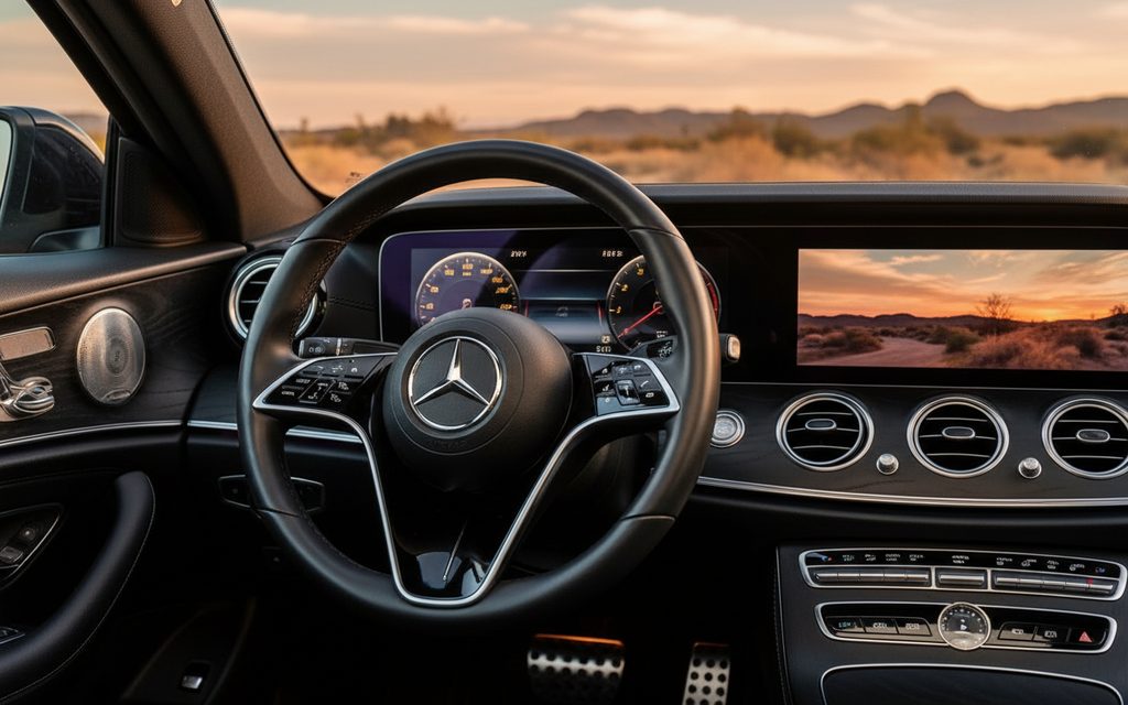 Mercedes E350 2023 interior view showing trim