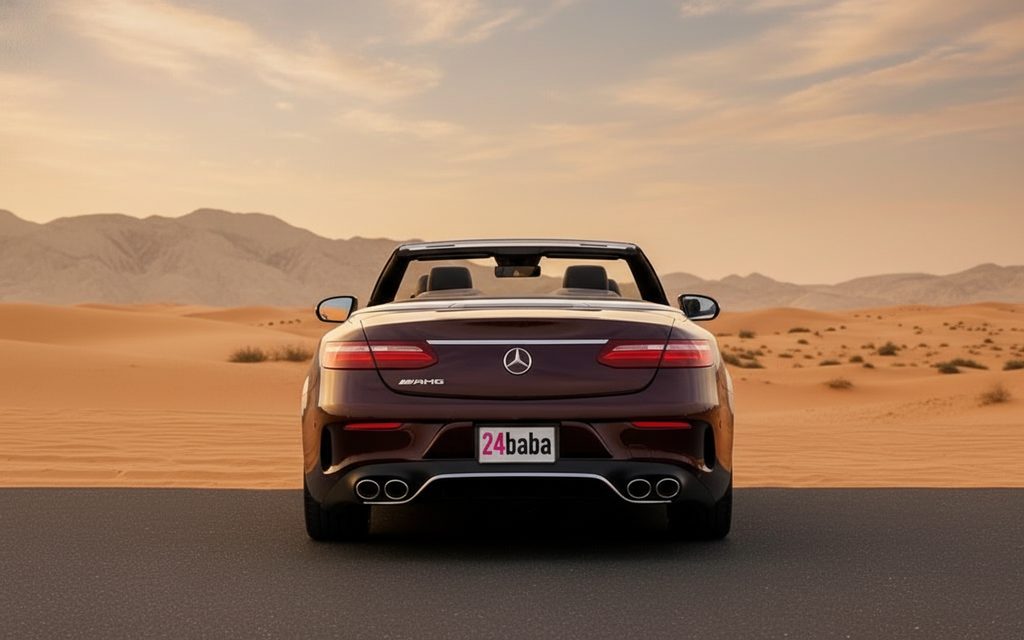 Mercedes E450 2025 Red rear view showing taillights