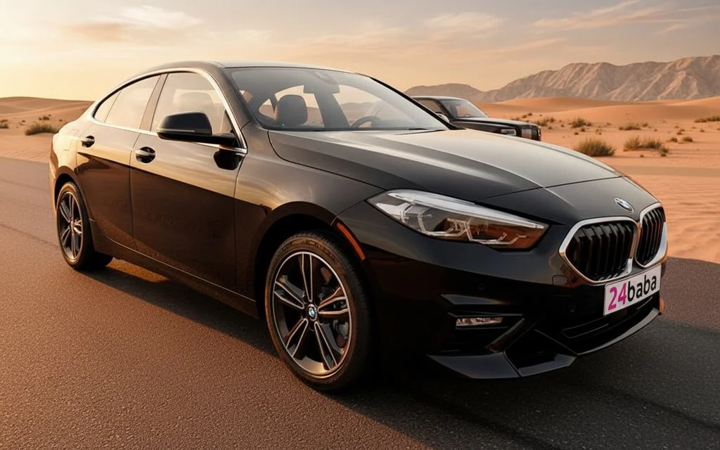 Bmw 228 2024 Black front view with headlights