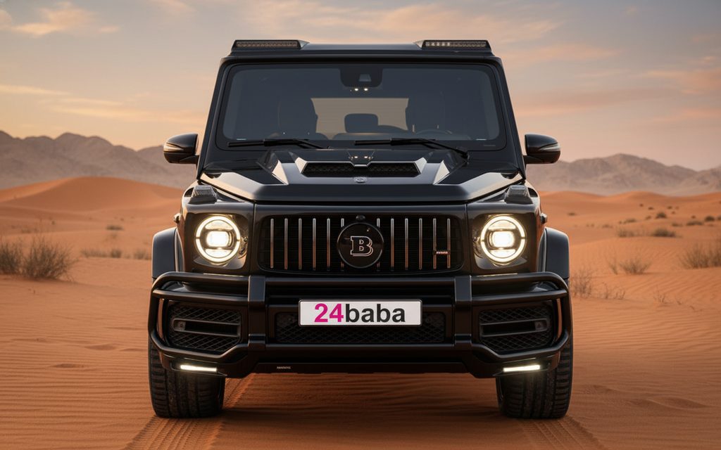 Mercedes G63 2021 Black front view with headlights