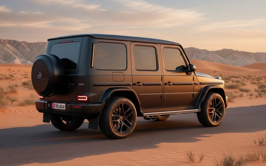 Mercedes G63 2023 Black rear view showing taillights