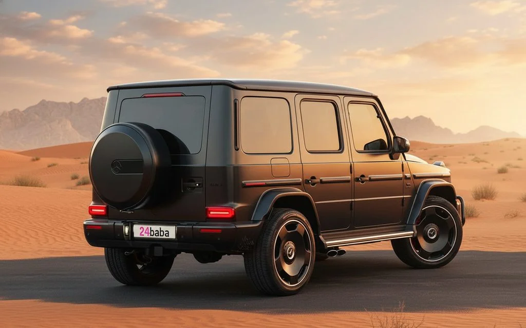 Mercedes G63 2024 Black rear view showing taillights