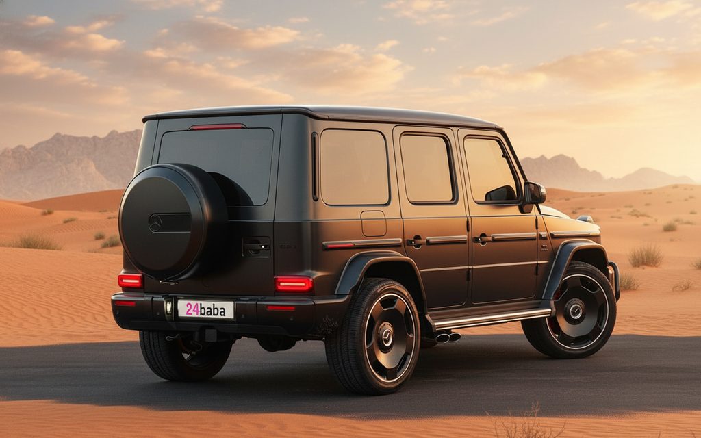 Mercedes G63 2024 Black rear view showing taillights