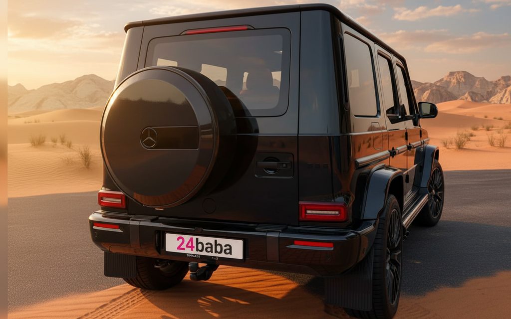 Mercedes G63 2025 Black rear view showing taillights