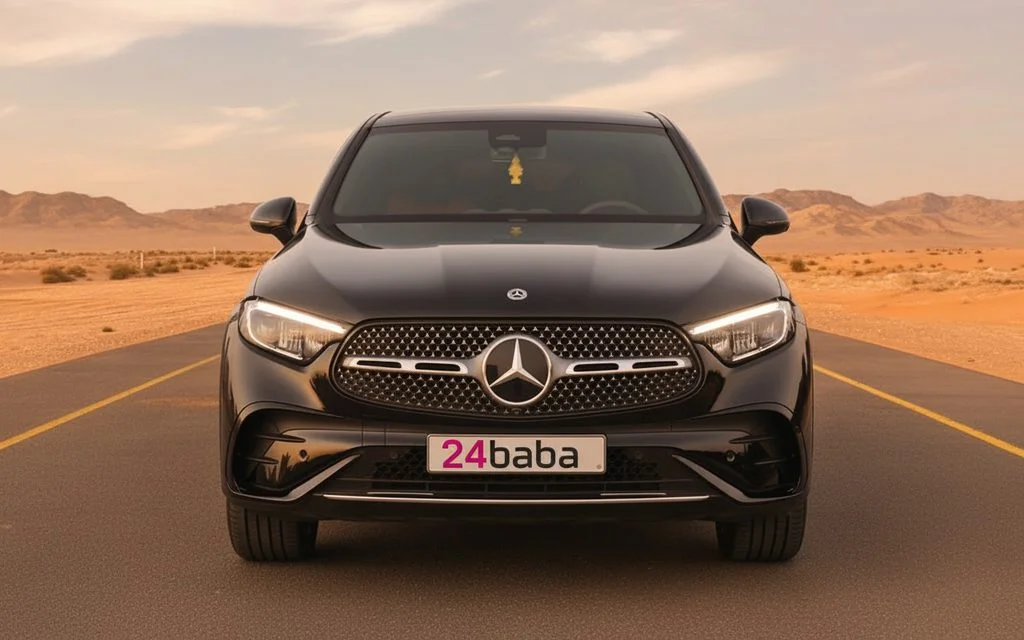 Mercedes Glc200 2024 Black front view with headlights