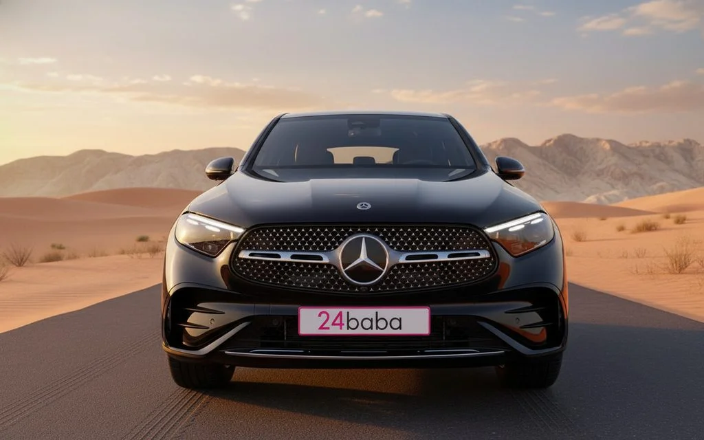 Mercedes Glc200 2025 Black front view with headlights