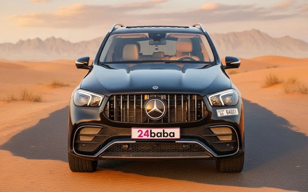 Mercedes Gle350 2022 Black front view with headlights