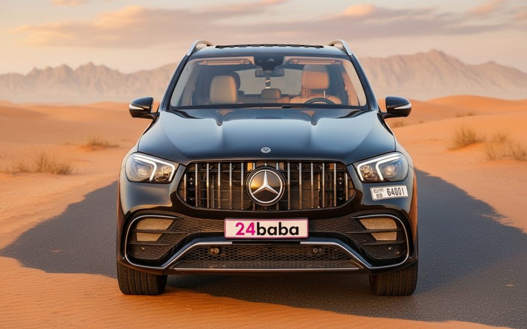 Mercedes Gle350 2022 Black front view with headlights