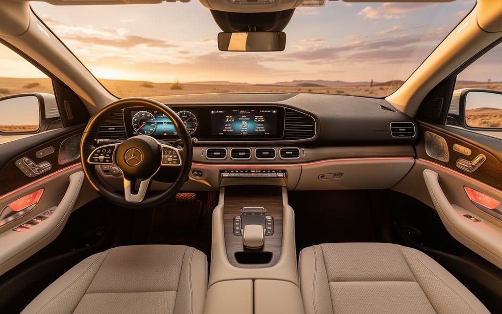 Mercedes Gle350 2022 interior view showing trim