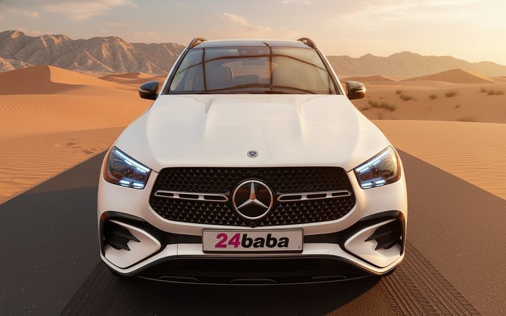 Mercedes Gle450 2025 White front view with headlights