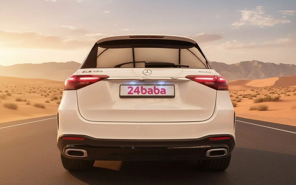 Mercedes Gle450 2025 White rear view showing taillights