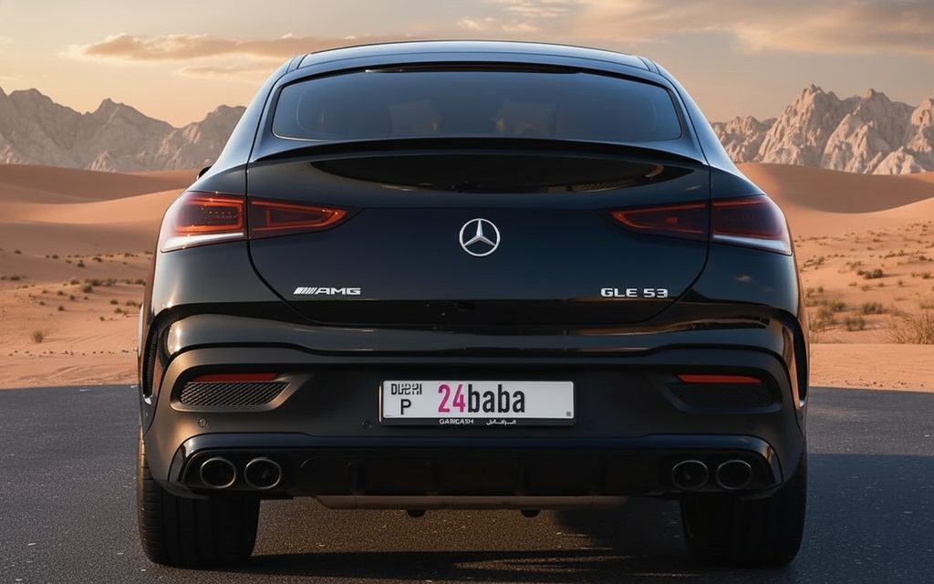 Mercedes Gle53 2023 Black rear view showing taillights