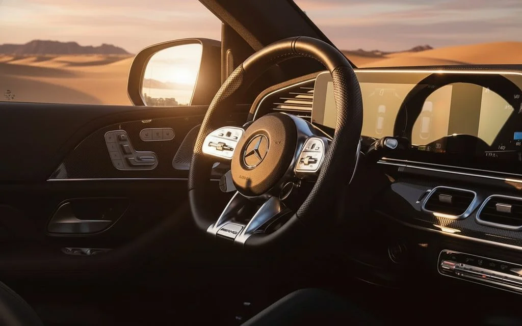 Mercedes Gle53 2023 interior view showing trim
