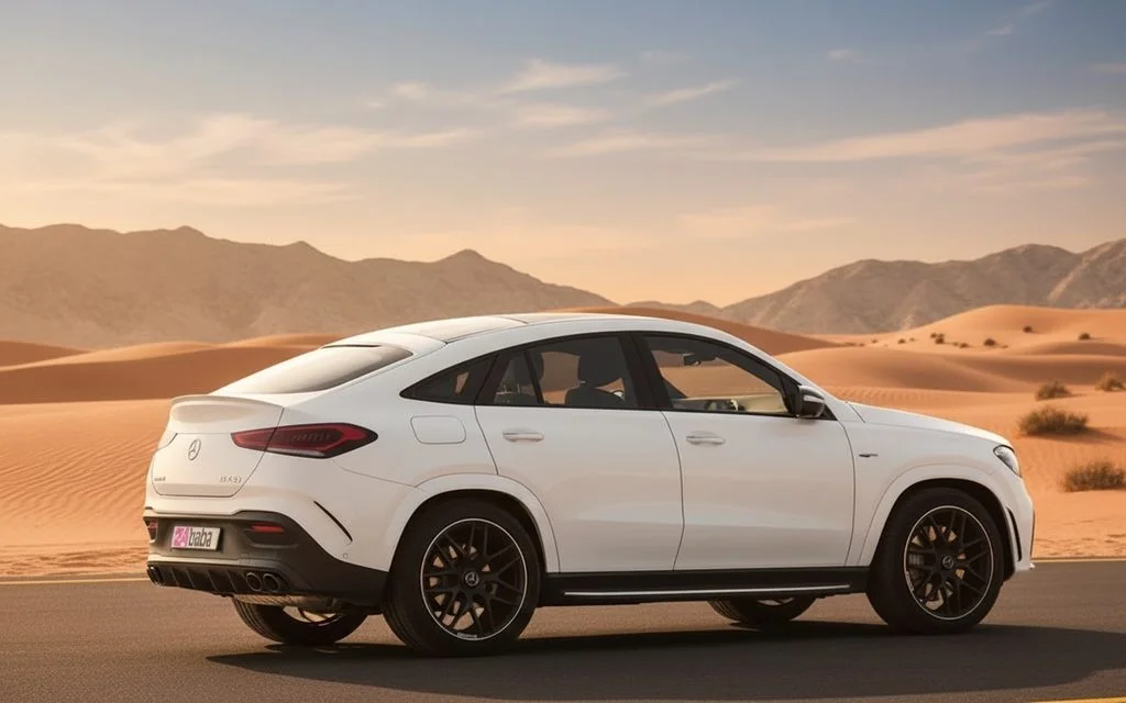 Mercedes Gle53 2022 White rear view showing taillights