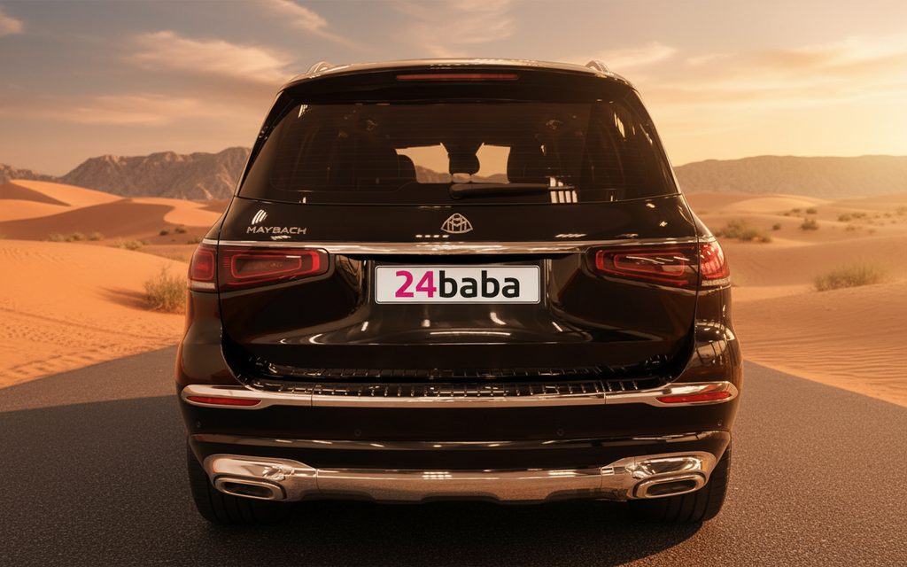 Mercedes Gls450 2022 Black rear view showing taillights