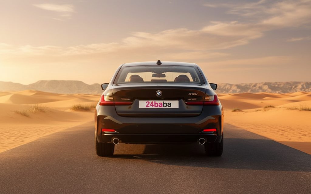 Bmw 318 2025 Black rear view showing taillights