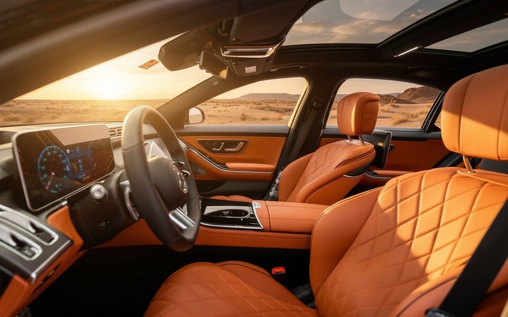 Mercedes S500 2023 leather seats and cabin