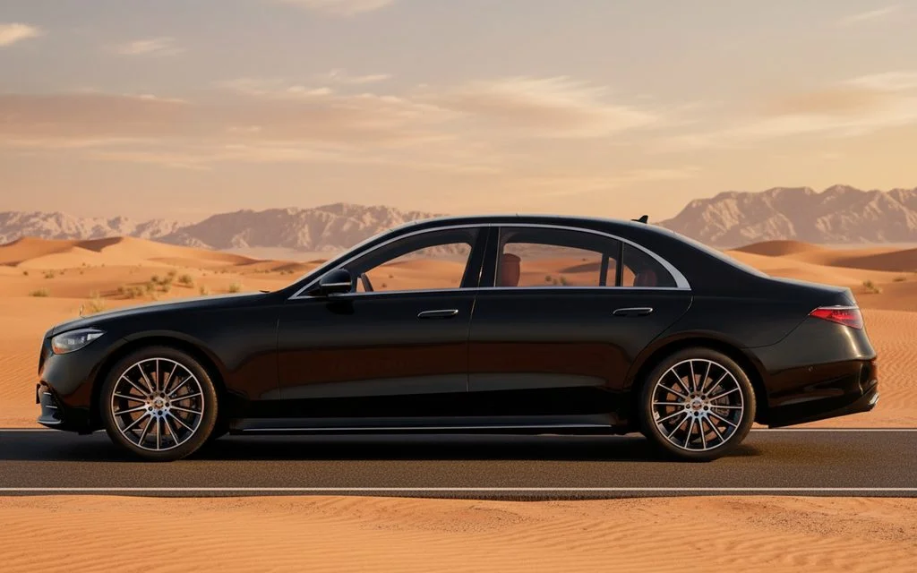 Mercedes S500 2023 Black side profile