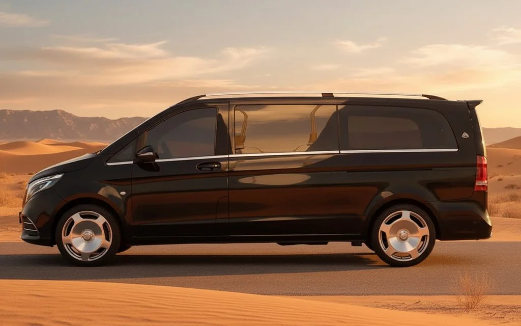 Mercedes V Class 2023 Black side profile