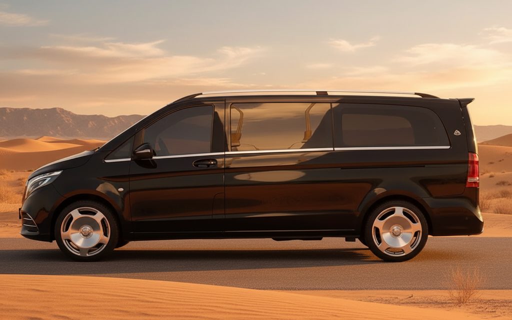 Mercedes V Class 2023 Black side profile