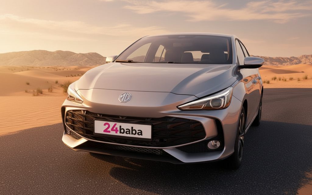 Mg 3 2024 Silver front view with headlights