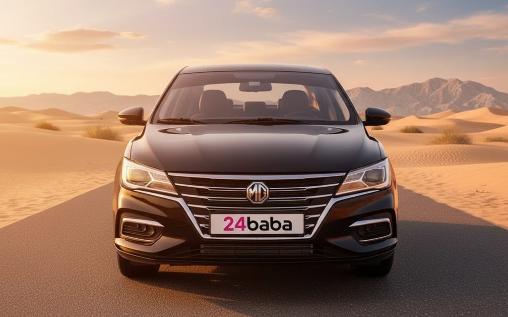 Mg 5 2024 Black front view with headlights