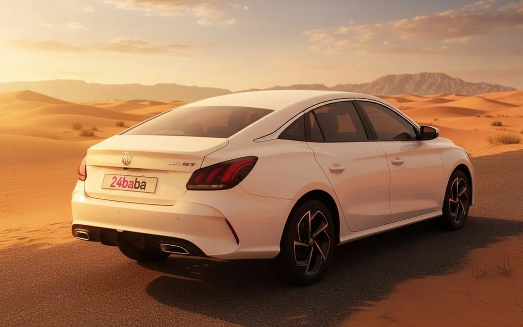 Mg Gt 2023 White rear view showing taillights