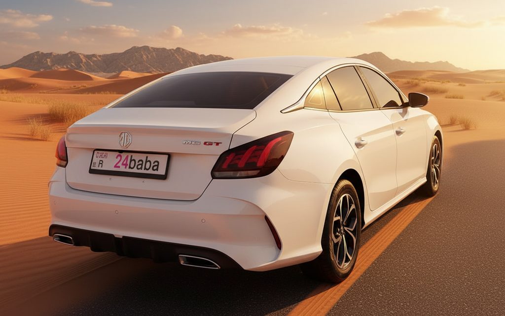 Mg Gt 2024 White rear view showing taillights