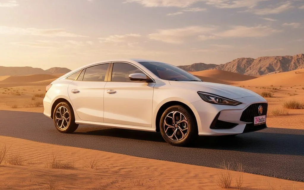 Mg Gt 2024 White front view with headlights