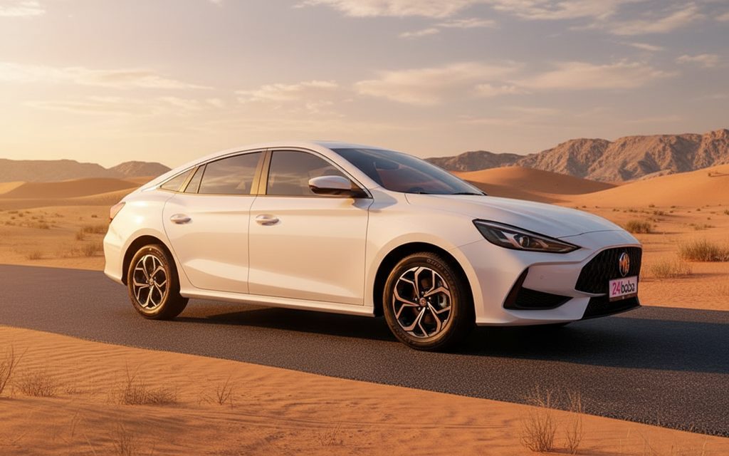 Mg Gt 2024 White front view with headlights