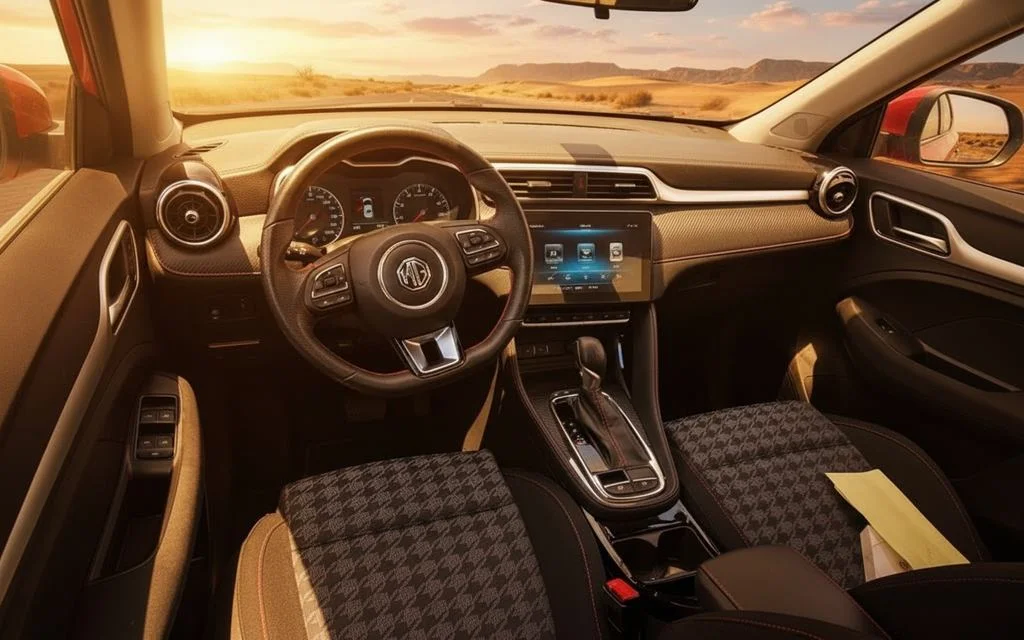 Mg Zs 2023 interior view showing trim – rental in Dubai