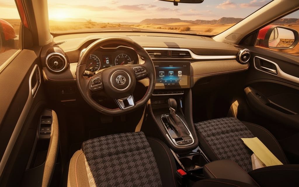 Mg Zs 2023 interior view showing trim – rental in Dubai