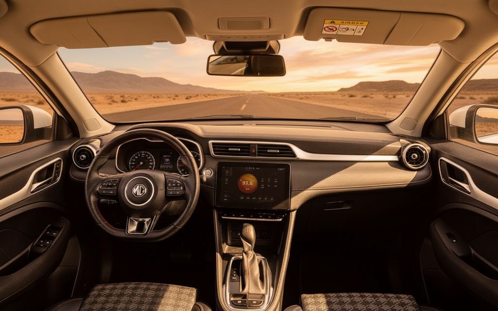 Mg Zs 2022 interior view showing trim – rental in Dubai