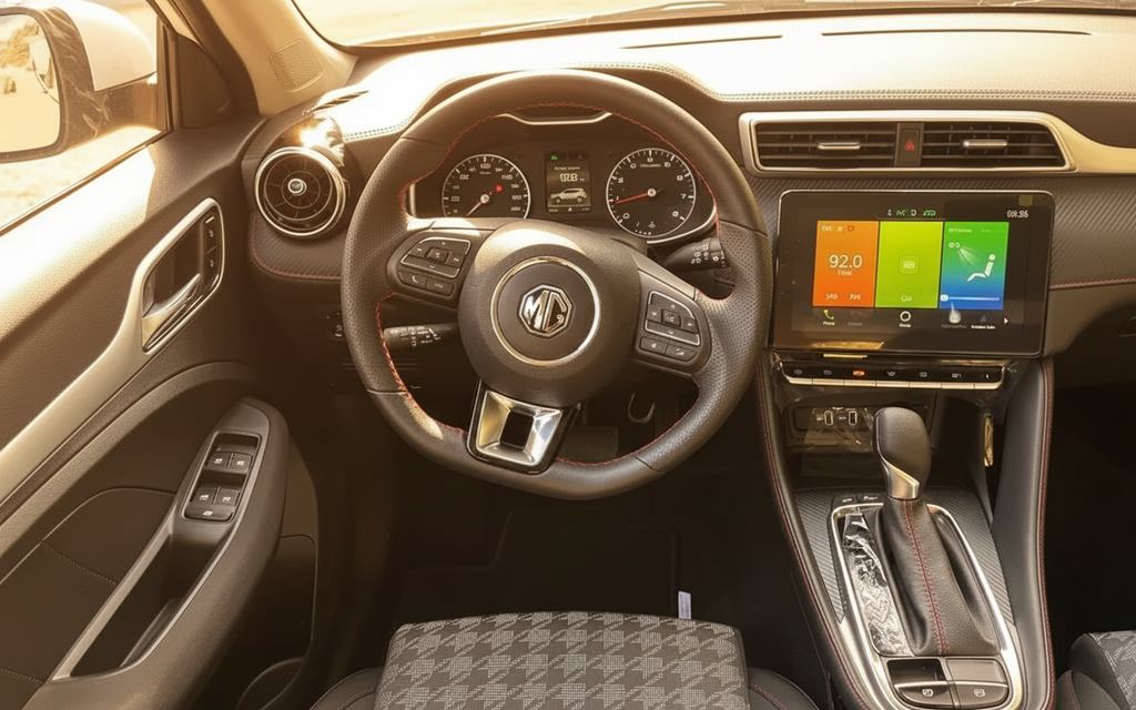 Mg Zs 2022 interior view showing trim – rental in Dubai