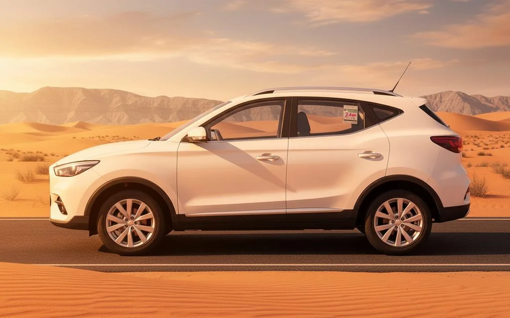 Mg Zs 2022 White side profile – rental in Dubai