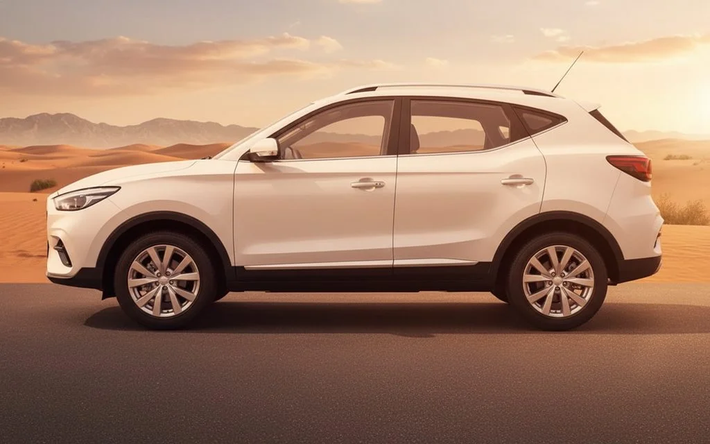 Mg Zs 2024 White side profile – rental in Dubai