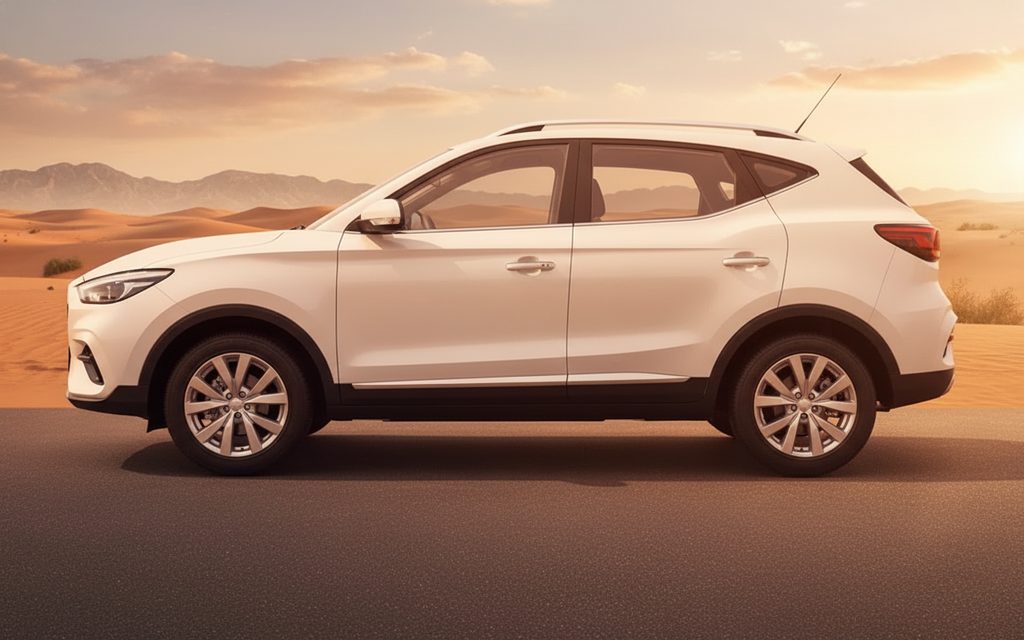 Mg Zs 2024 White side profile – rental in Dubai