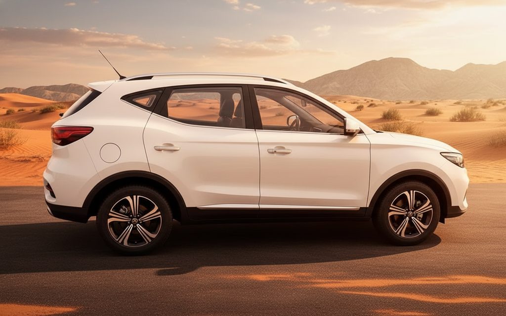 Mg Zs 2025 White side profile – rental in Dubai