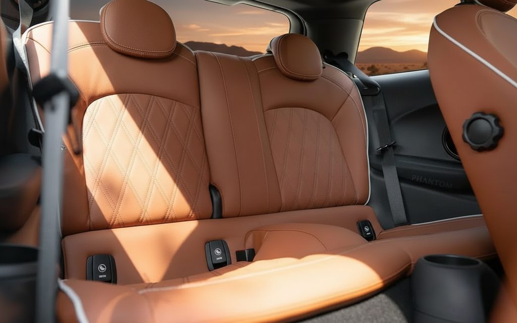 Mini Cooper 2023 leather seats and cabin – rental in Dubai