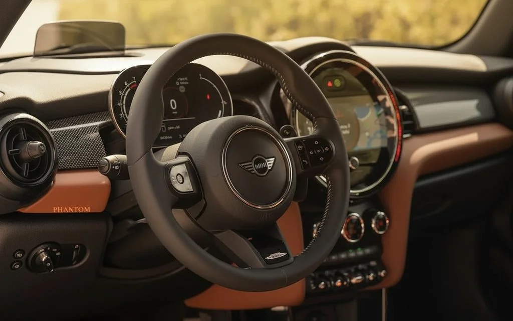 Mini Cooper 2023 interior view showing trim – rental in Dubai