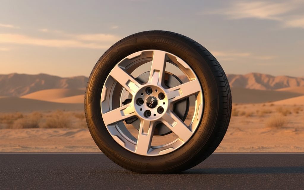 Mini Countryman 2024 alloy wheel close up – rental in Dubai